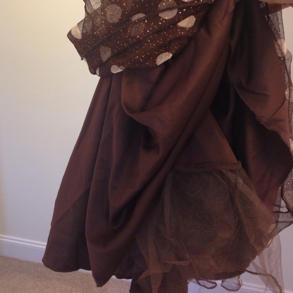 Brown and Gold Halter Dress - Picture 3 of 3